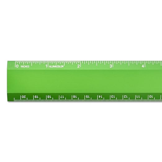 Alumicolor Aluminum Desk Ruler, 8IN, Green