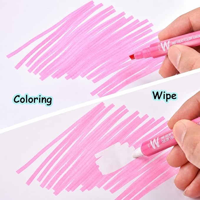 YOOUSOO Erasable Highlighters, Bible Highlighters No Bleed, Dual Tip Pastel Erasable Highlighter Assorted Colors, Color Tip & Eraser Tip Highlighter Markers for Bibles Journaling School Supplies