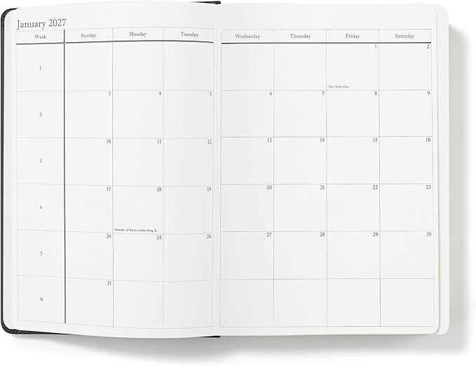 Wykeham's Executive 2026-27 Daily Journal Planner – Customization Available – Mid-Year Academic Diary – July 2026 to June 2027 (Personalized Black, 8.5"×5.5")
