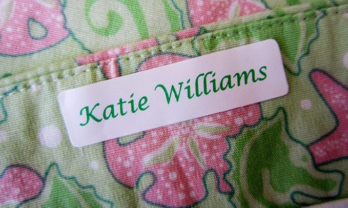 Iron On Clothing Labels (Qty 50) - Personalized with a Name and/or Number - Color, Font and Icon Choices - Laundry Safe - Comfortable - Guaranteed!
