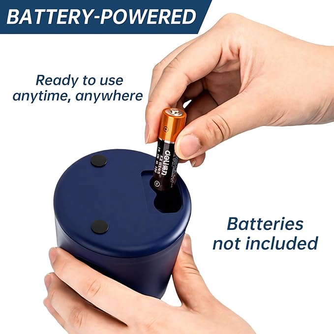 Battery-Powered Electric Pencil Sharpener, (Includes 2 Replacement Blades and 1 Cartoon Sticker) Suitable for Children, Classrooms, Offices, and Homes. Suitable for 6-8mm No. 2/Colored Pencils.