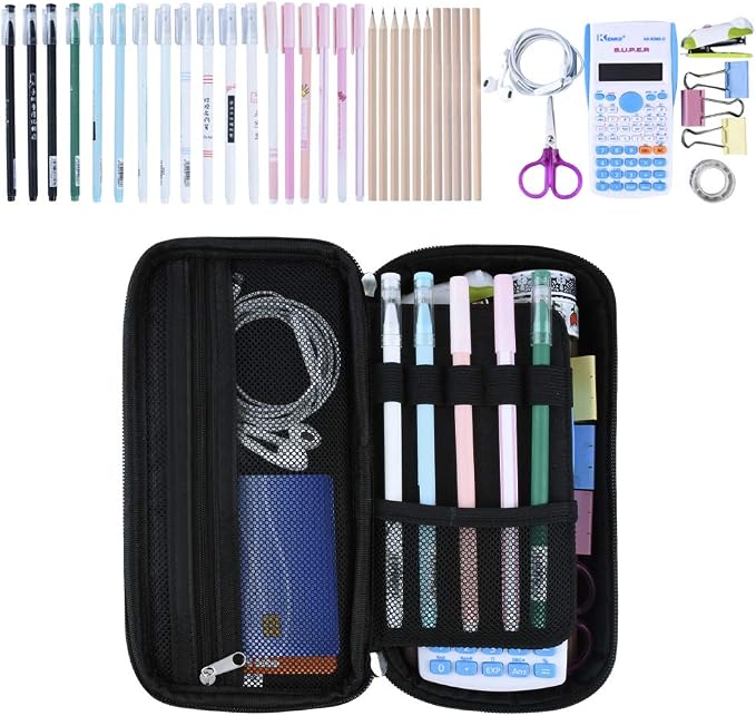 Chelory Big Capacity Pencil Case Large Pencil Bag Pouch Pen Case Pencil Marker Holder Stationery Storage Makeup Bag for Office Supplies Adults