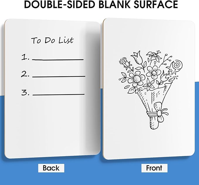 MaxGear Small White Board Dry Erase Boards 6 Pack, 9" x 12" Mini Whiteboard for Students School, Portable White Boards Mini Lapboards Including 6 Mini Dry Erase Erasers and 6 Markers