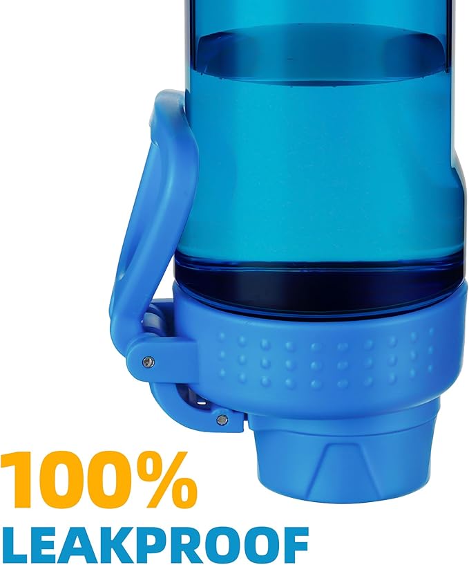 OLDLEY Water Bottles 20oz BPA Free Tritan Water Bottle with Carry Handle and Spout Lid, Leakproof Kids Water Bottle for Home,Travel, School, Outdoors, Blue