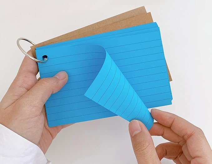 Colored Index Cards 3x5 Inches Flash Cards with Ring Lined Ruled Study Card for Learning, Studying Memory Office College Recipe Game Cards (10 color-1000pcs)