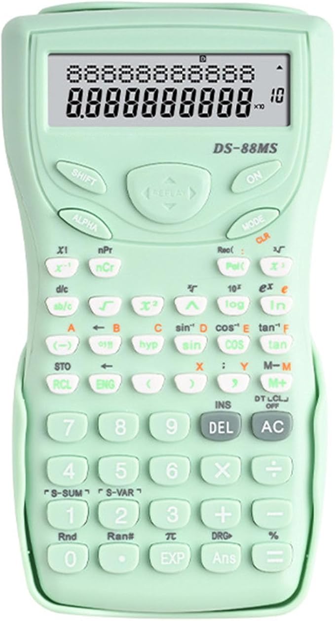 Muloo Portable Scientific Calculator 12 Digits Widescreen Multifunctional Exam Tool Students Function Calculator Professionals, approx 16x8cm/6.3x3.54in, Green
