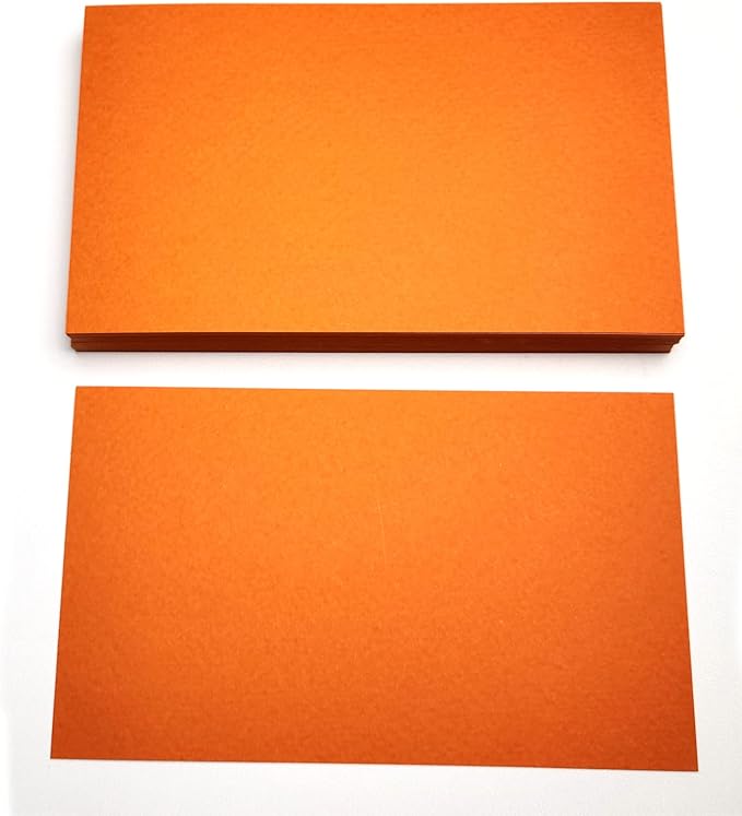 PPAPPAPPIYO 50 Pack 3x5 Colored Index Cards, 180gsm Premium Textured Blank Flash Cards, Heavyweight Cardstock for Study, Recipes, and DIY Crafts (orange)