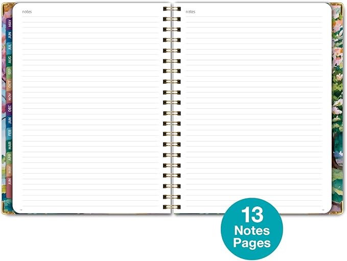 HARDCOVER Academic Year 2026-2027 Planner: 14 Months (May 2026 Through June 2027) 8.5"x 11" Daily Weekly Monthly Planner Yearly Agenda. Bookmark, Pocket Folder and Sticky Note Set (Watercolor Tree)