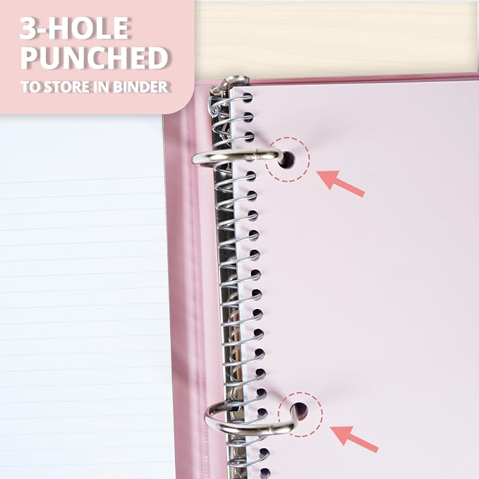 ONAVIA 3 Subject Spiral Notebook College Ruled 3 Pack, 300 Pages