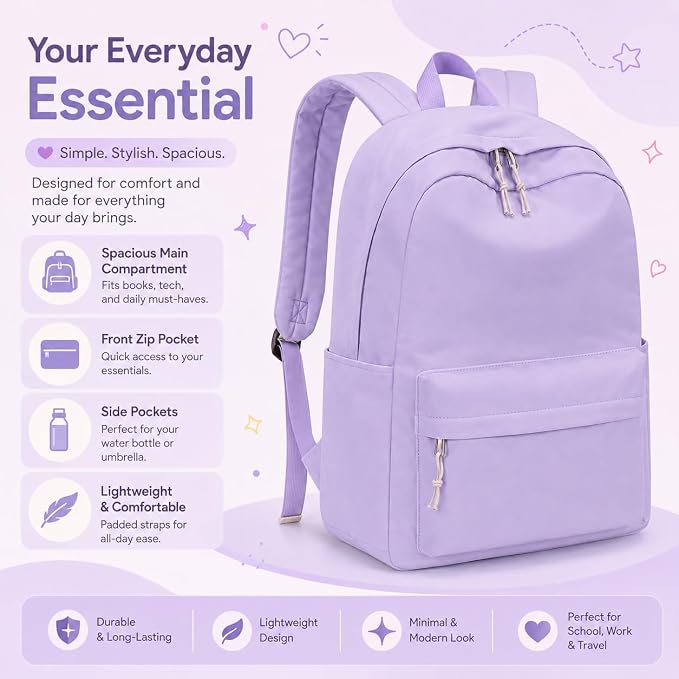 LOIDOU Backpack for Teen Girls Middle-School Primary Elementary Bookbags 17inch Kids Backpack Women laptop Backpack Lightweight Casual Daypack