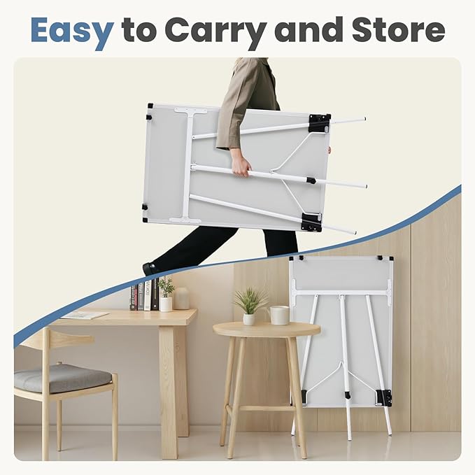 DUMOS White Board Easel 40 x 28 Inches, Magnetic White Board Dry Erase, Porbable Boards Height Adjustable, Dry Erase Board with Stand for School, Office and Home, Silver Aluminium Frame, White