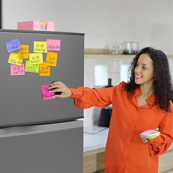 Beego Sticky Note Holder Organizer - 3x3 in Lightpink Acrylic Notepad Holder Acrylic Sticky Note Dispenser Cute Memo Holder (NO PADS) for Dorm Room Office Desk Organization