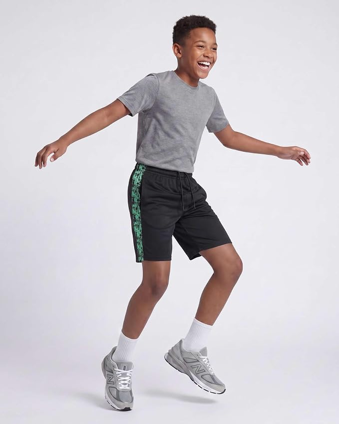 Real Essentials 5 Pack: Boys' Mesh Basketball Athletic Shorts with Pockets – Teen Kids Youth Quick Dry Soccer Running Gym