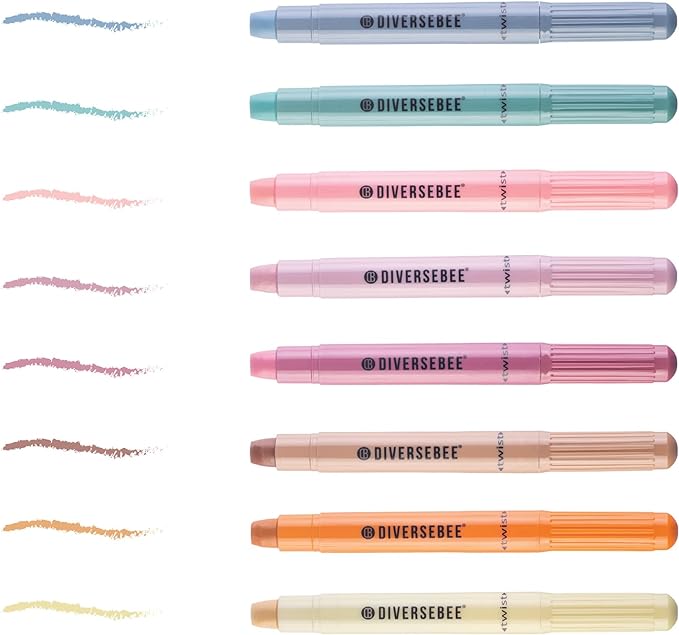 DIVERSEBEE Bible Highlighters and Pens No Bleed, 8 Pack Assorted Colors Gel Highlighters Set, Cute Bible Markers for Study Journaling School Supplies and Accessories (Vintage)