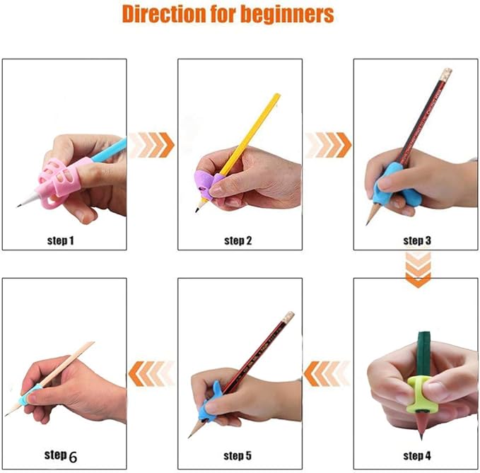Pencil Grippers for Kids Handwriting 20Pcs Finger Grips Holder Ergonomic Writing Aid Grip Posture Correction Training Tools for Children Preschoolers Adults(6 Types)