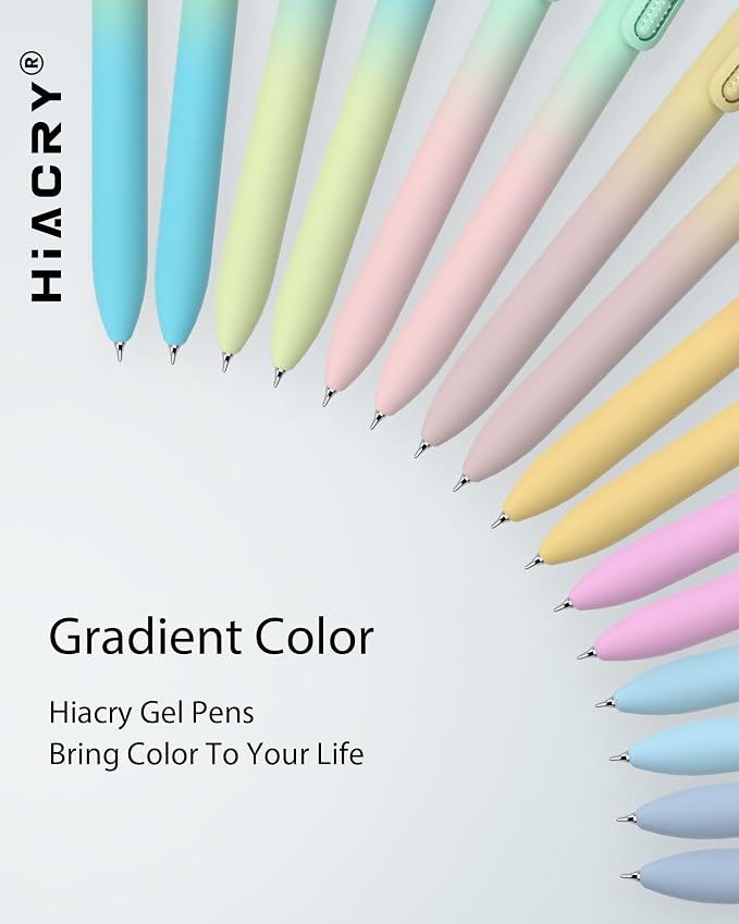 Hiacry 8 Pcs Gel Pens, Quick-Dry Black Ink-0.7 MM Fine Point Fidget Pens | Stress Relief, Smooth Writing, No Smear, No Bleed, Journaling,Note Taking, School, Office, Gift, Nurses, Students, Men, Women