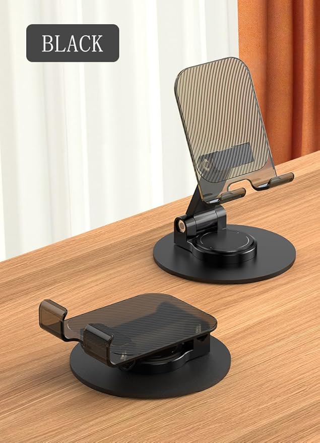 Foldable 360° Cell Phone Stand Angle Height Adjustable Phone Holder for Desk, Compatible with iPhone, iPad, Surface Pro, Portable Monitor 7" - 15.6"