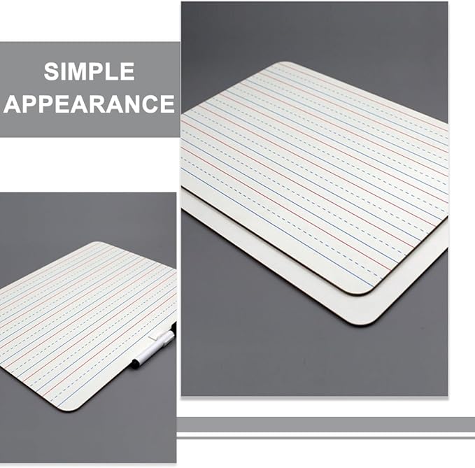 2pcs Small Dry Erase Board 9x12 Inch Double-Sided Writing Whiteboard with Four-line Three-Grid Template for Classroom Teaching and Office Messaging