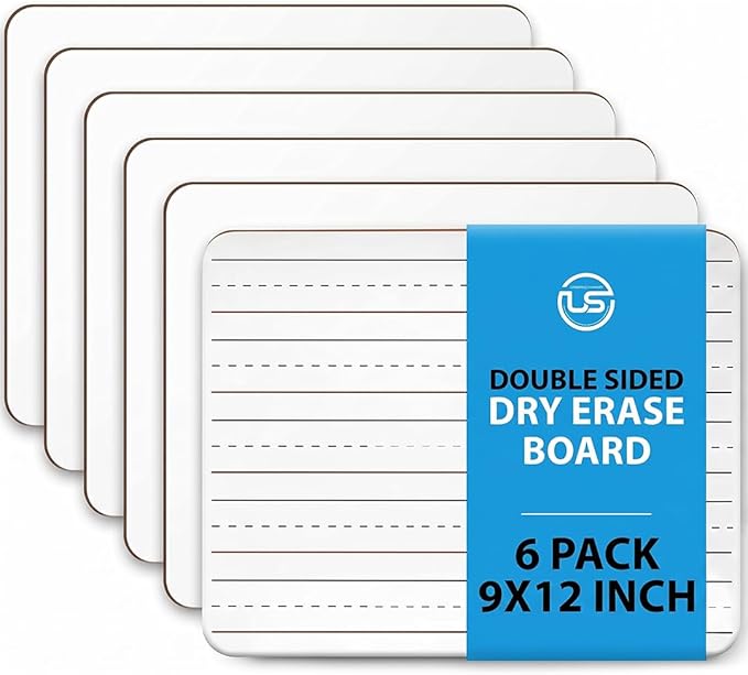 Small White Dry Erase Board for Kids 6pk. Double Sided Lapboard Mini Ideal Dry Erase Board Perfect for Homeschool Supplies, Office, Classroom