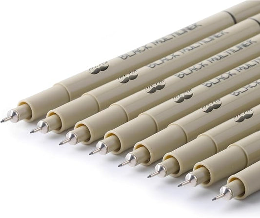 Mr. Pen- 0.25mm Micro Fine Point Pens, 12 Pack, Black Ink, Waterproof, Acid-Free, No-Smear Quick-Dry Fineliner Pens for Drawing, Sketching, Bible Journaling, Outlines & Everyday Writing