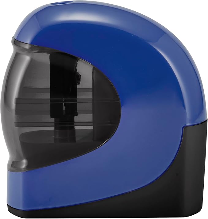 Lockermate Auto Stop Battery Operated Personal Sized Pencil Sharpener, Blue