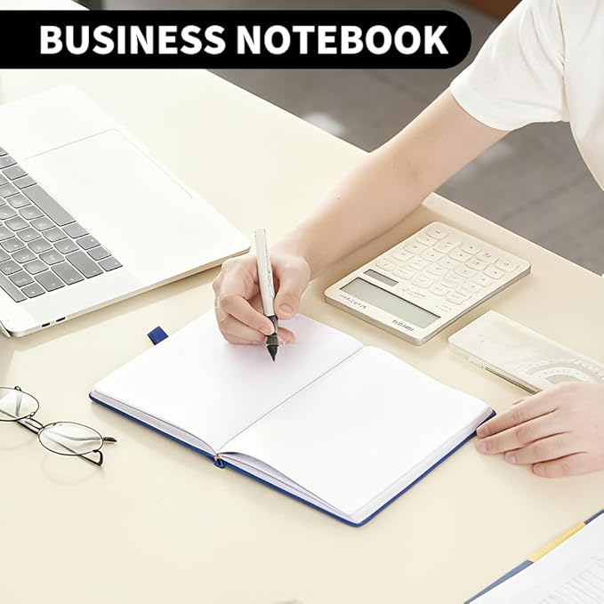 Heture Hardcover Notebooks, A5 Blank Notebook for Writing 160 Pages, 8.2 x 5.5 inch, Classic Blank Notebooks for College/Work/Travel (Blanked-1 Pack, Black)