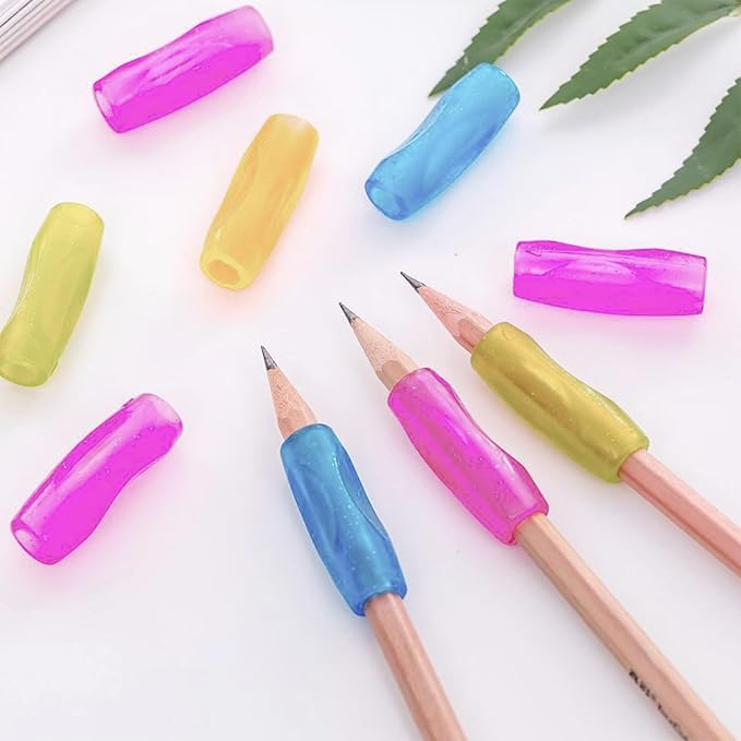 12PCS Multicolor Silicone Pencil Grips，Pencil Grips for Kids Handwriting and Adults，Special Education Classroom Must Haves，Teaching Supplies，Handwriting Aid Correction Tool，Writing Posture Correction