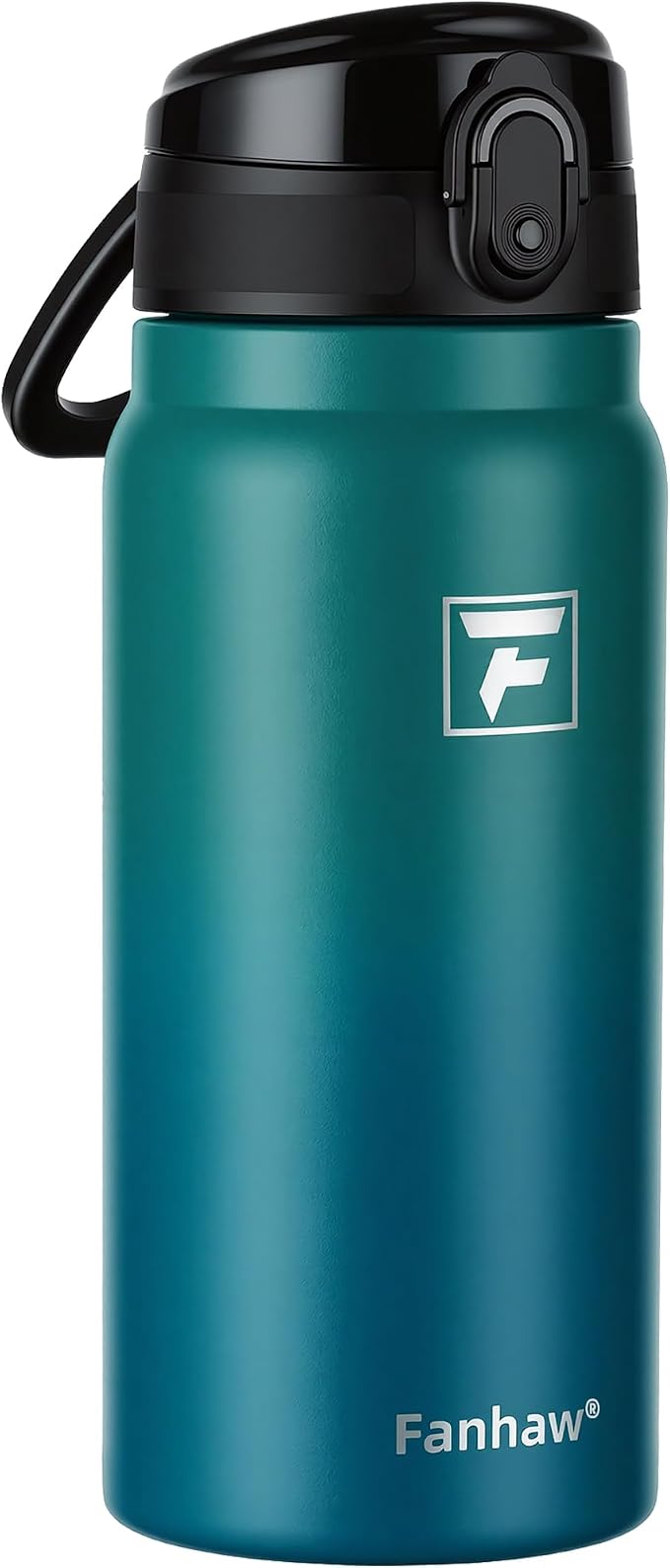 Fanhaw 20 Oz Insulated Stainless Steel Water Bottle with Chug Lid – Wide Mouth, Leak-Proof, BPA-Free – Ideal for Kids, Adults, Sports, Gym, and Outdoor Use (Green Blue)