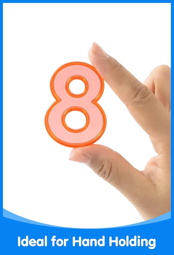 48 Pcs Translucent Number Set – Plastic Numbers & Symbols for Kids, Ideal for Early Math Learning and Light Table Activities