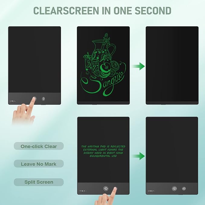 LCD Writing Tablet for Adults- 10.5″ LCD Writing Tablet,Double-Sided Full Screen,Digital Notepad for School,Office,Home,Erasable,Reusable