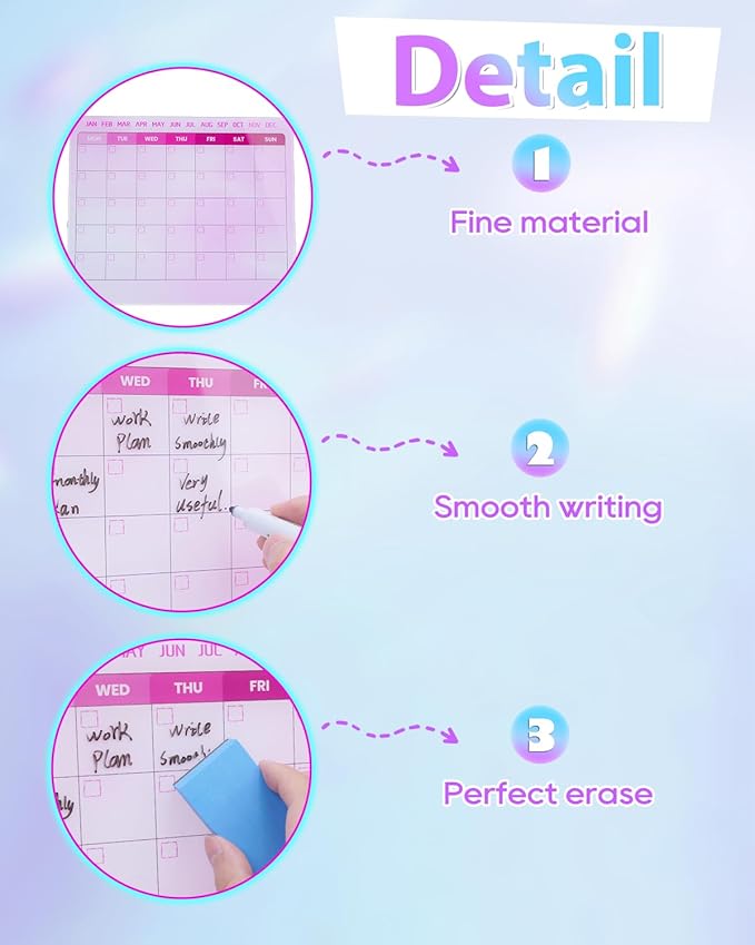 UCEC Pink Desk Calendar, 12"x10" Reusable Calendar to Do List with Stand and Pen Clip, Monthly Planning White Board for Desk, Pink Dry Erase Board for Home Office & School Organization