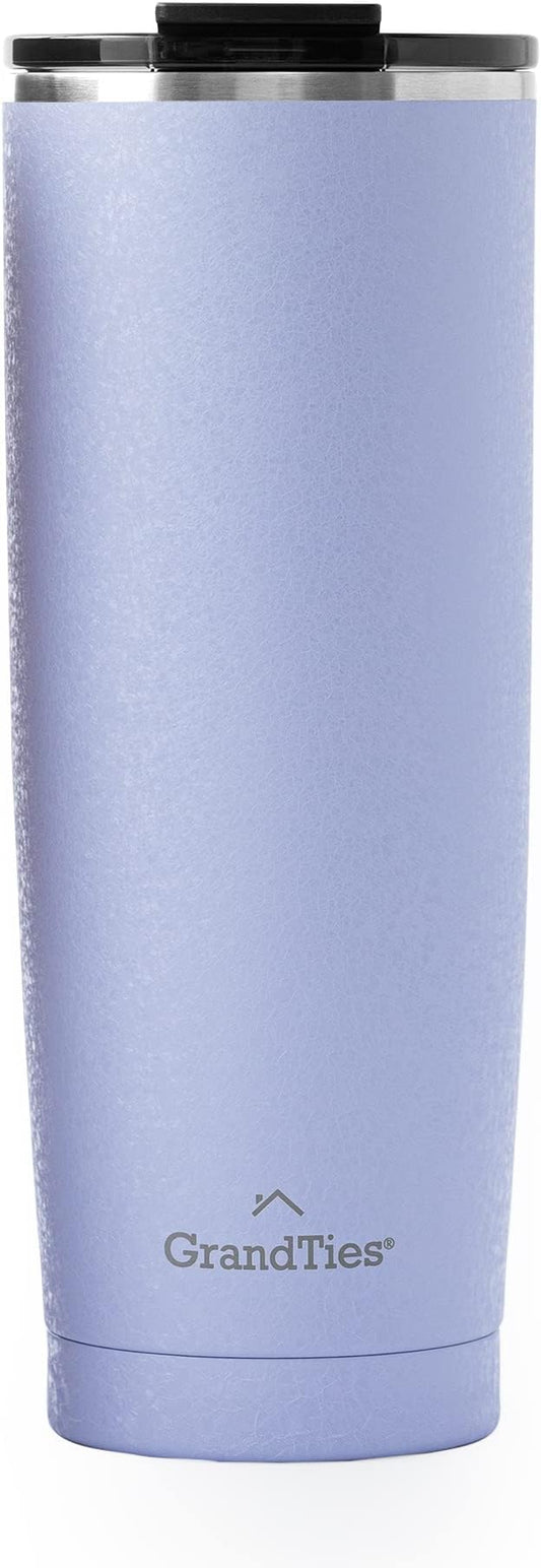 GRANDTIES Insulated Coffee Tumbler Cup w/Tritan Lid | Leak Proof, Reusable, Double Walled Vacuum Stainless Steel Travel Mug | Thermal Cups for Hot and Cold Drinks | 20oz | Sanctuary, Snowy Texture