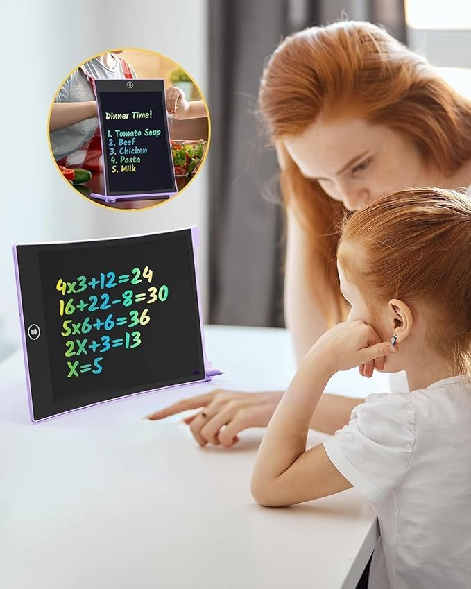 TECJOE LCD Writing Tablet, 8.5 Inch Colorful Drawing Board, Kids Travel Games Activity Learning Toys, Birthday Gifts for 3-8 Year Old Boys Girls Toddlers Preschooler