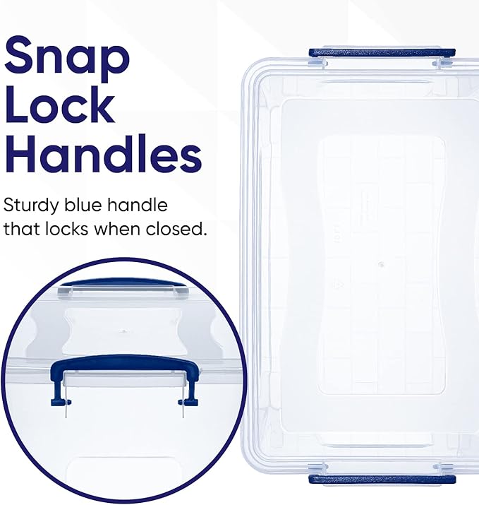 Superio Storage Bins with Lids- Clear Boxes for Organizing, Stackable Plastic Containers- BPA Free, Non-Toxic, Odor Free, Organizer for Home, Office, Dorm, 14.25 Qt, 3 Pack