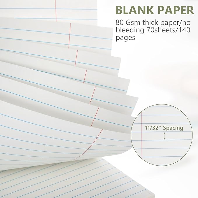 Resurhang 6 Pack 8.5 x 11'' Top Bound Office Steno Book Wide Ruled Double Sided Spiral Notebooks Reliable White Paper 70 Sheets/Pad Pastel Colors Covers for Writing School Notes(Business Color)