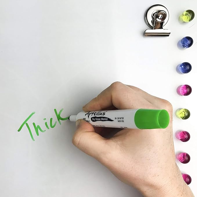Artellius Dry Erase Markers - 120 Count, 12 Assorted Colors & 21 Black - Low-Odor Ink for Teacher Supplies - Easy Erase on Whiteboards & Wipeable Boards - Long-Lasting Ink for School Supplies