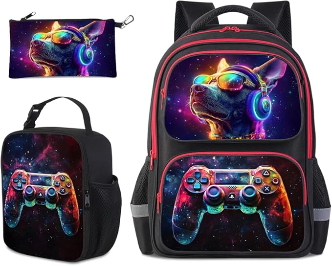 Kids Backpack for School - 17 Inch 3D Reflective Cartoon Bookbag with Dual Zippers, Ergonomic Design for Boys & Girls Ages 6-18 | Durable 600D Polyester Children's Backpack