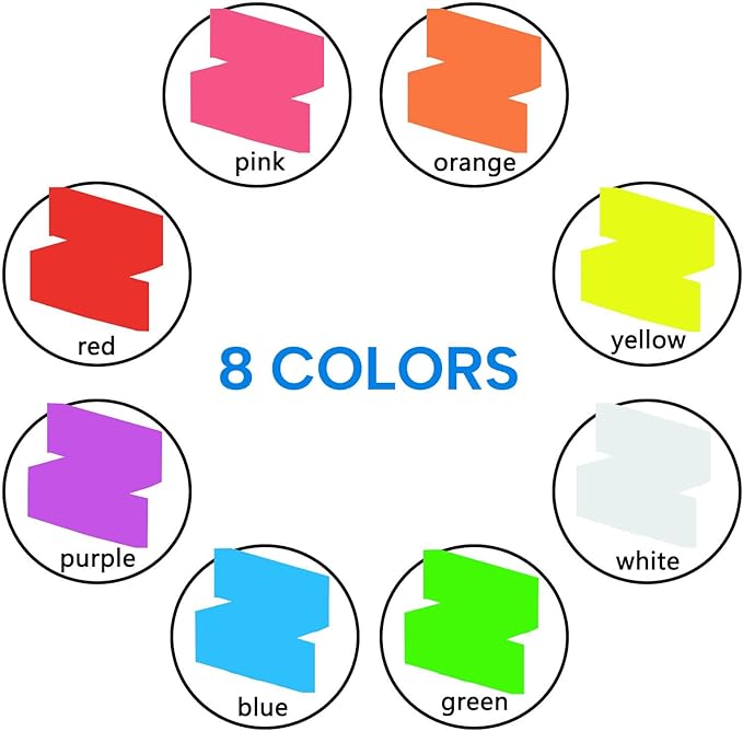 8 Pack Jumbo Window Markers for Cars 10mm Liquid Chalk Pens Erasable,Chalk Markers 8 Colors, 3-In-1 Tips,Window Chalk for Glass, Chalkboards,Menu,Bistro Chalk