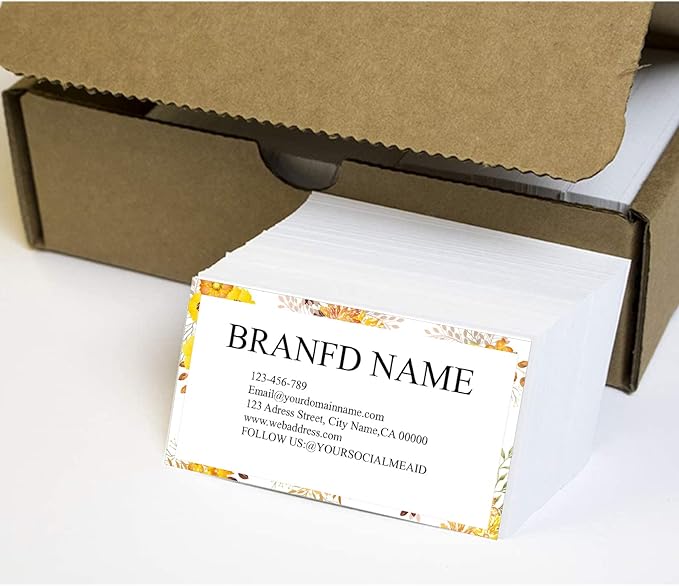 Custom Printed Business Stock Cards - Thick Sturdy Stock - 3.5" x 2" - 100% Recycled Content (500/200 PCS) Premium Double-sided Print