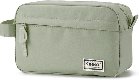 Sooez Original High Capacity Pencil Case, Big Pencil Bag Pouch Box Organizer Pen Case, Aesthetic Supply for Girls Adults, Portable Journaling Supplies with Easy Grip Handle & Loop, Olive Green