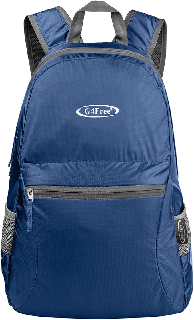 G4Free 30L Packable Travel Hiking Backpack for Men Women | Lightweight Foldable Waterproof Daypack for Outdoor, Blue