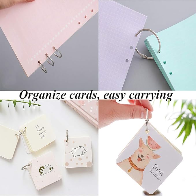 Antner 1 Inch Loose Leaf Binder Rings, 50 Pack Nickel Plated Small Metal Office Book Rings Keychain Keyrings for Paper, Index Cards, Flashcards, Scrapbooks, Home and Office Documents Organization