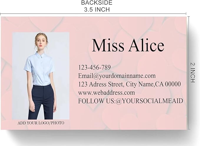 Customized Name Cards 500 PCS, Customized Design with Picture Texture All Business Designs cards No Additional Charge (Color-S)