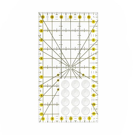 Sewing Rulers Quilting Ruler,Acrylic Quilting Templates,Sewing Tools Accessories Supplies for Patchwork Precision Fabric Cutting 1pcs(6.5x12inch)