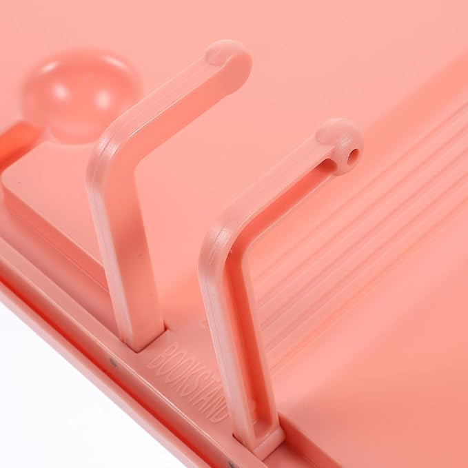 Portable Reading Rack and Music Book Stand, Soft Pink Multi-Functional Desktop Holder for Home Study and Sheet Music, Adjustable Book Holder for Reading and Practice