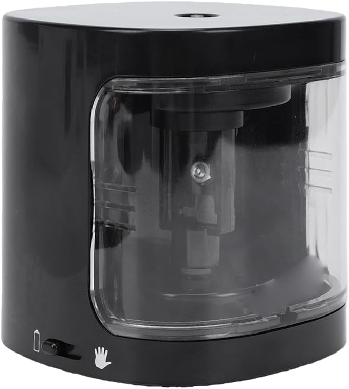 Fockety Electric Pencil Sharpener, Automatic Battery Operated with for 6-8mm Pencils School Office Home Art Supplies Portable Transparent Shavings Container