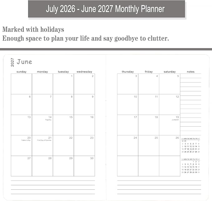 Daily Planner 2026-2027, One Page Per Day, Academic Calendar (July 2026 - June 2027), Appointment Book with Time Slots and Monthly Tabs, 5.7" x 8.25", Pocket, Leather Cove (Purple)