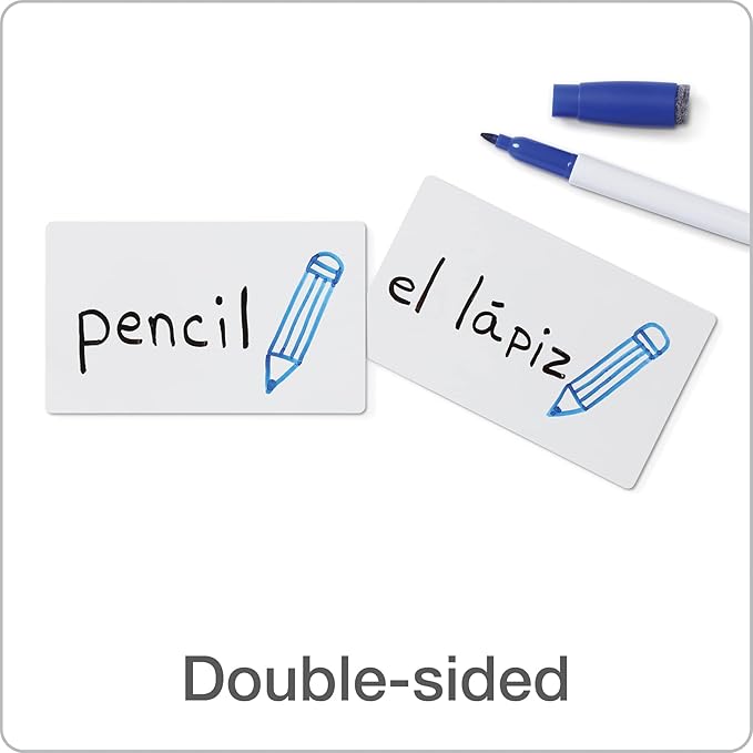 Oxford Dry Erase Index Cards, 3x5 Blank, Reusable Flash Cards, Double Sided Dry & Wet Erase Cards for Gaming, Study or Vocabulary, 100-Pack (63515)