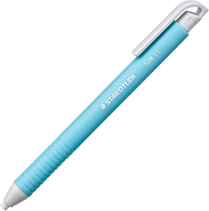 STAEDTLER Vinyl Eraser Holder 3-Pack, Retractable Precision Erasers for Pencils, Soft Latex-Free Vinyl, Smudge-Free Clean Erasing for Drawing, Drafting, School & Office Use