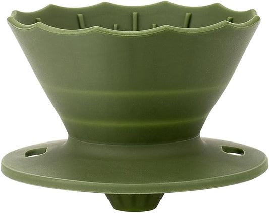 MERMOO YILAN Collapsible Coffee Dripper, Silicone Pour Over Coffee Filter Holder - Portable Reusable Foldable Coffee Maker Cone for 1~2 Cups, Travel, Camping, Gift (Green)